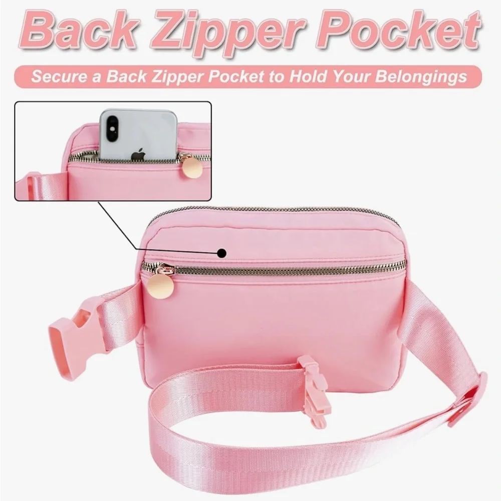 NIB Pink Kids Personalized Belt Bag with Glitter Letter A